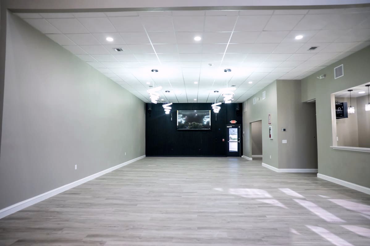Onyx Event Center — wide view of the main room showing the full open floor plan